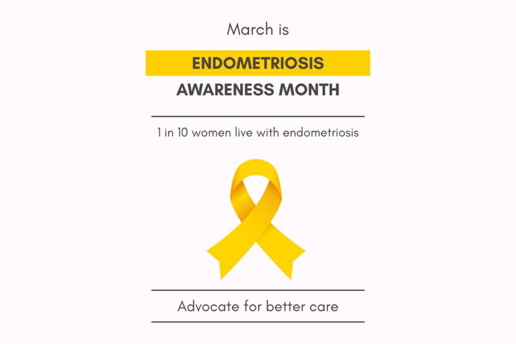 Endometriosis Awareness Month March Yellow Ribbon