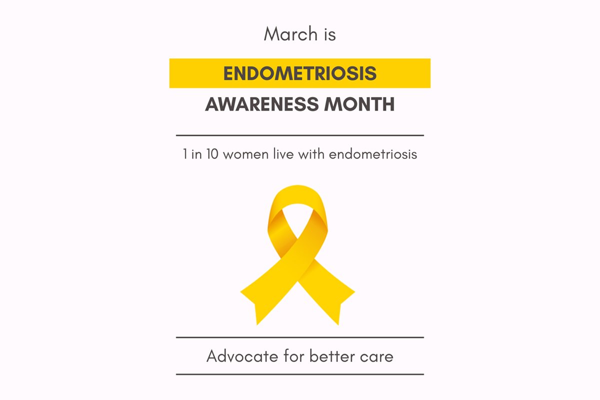 Endometriosis Awareness Month March Yellow Ribbon