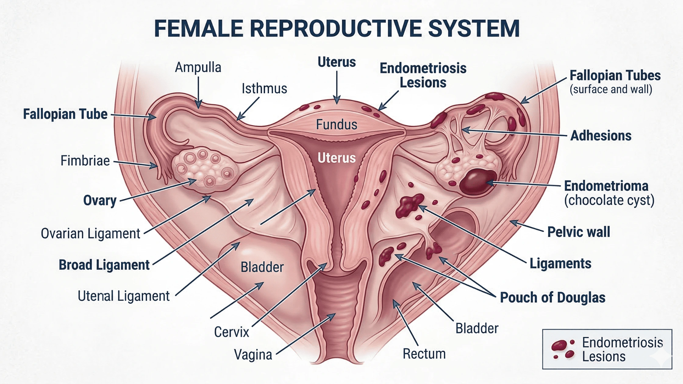 how endometriosis affects fertility diagram